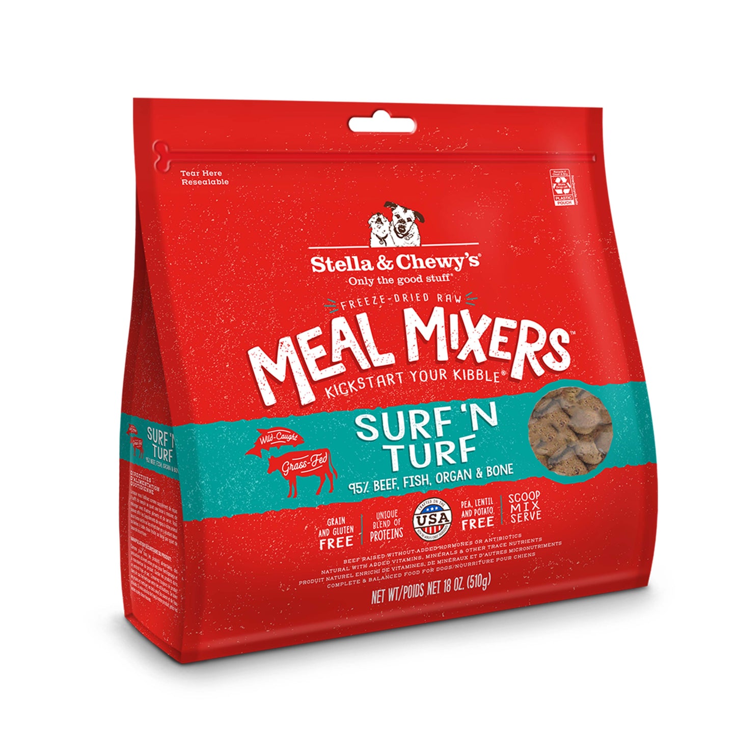 Stella & Chewy's Meal Mixers Surf & Turf Freeze Dried Dog Food Topper (2 Sizes)