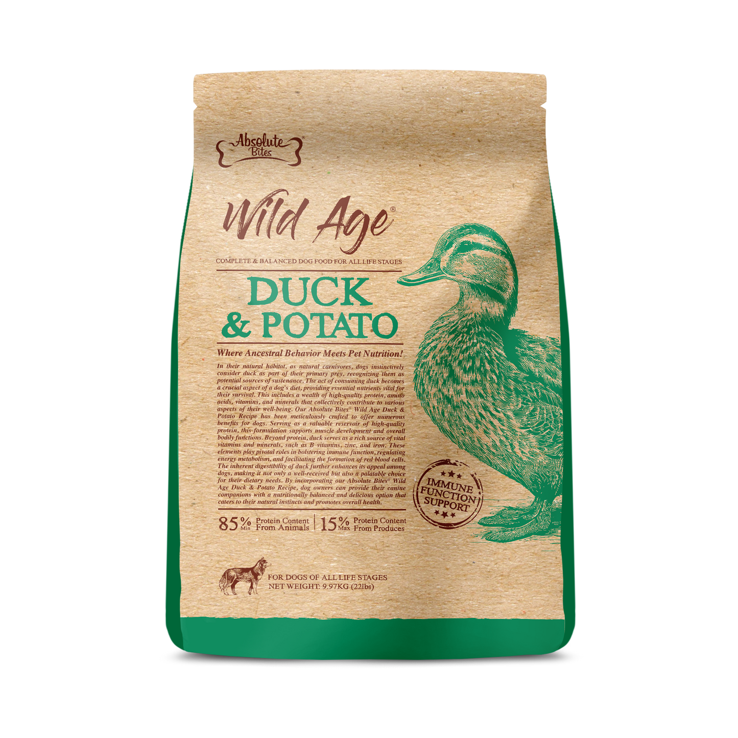 Absolute Bites Wild Age Duck & Potato Dog Dry Food (2 Sizes)