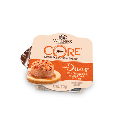 Wellness CORE Divine Duos Grain-Free Chicken Paté & Diced Duck Wet Cat Food 2.8oz