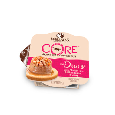 Wellness CORE Divine Duos Grain-Free Chicken Paté & Diced Salmon Wet Cat Food 2.8oz