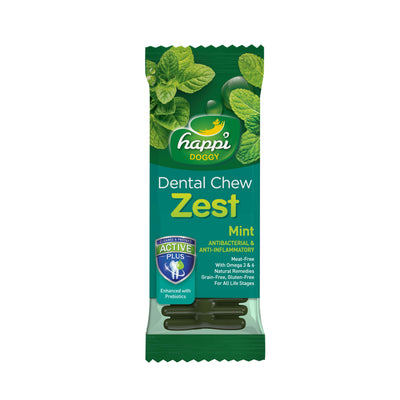 [25 for 7% OFF] Happi Doggy Zest Mint Dental Chew 25g (4 Inch)
