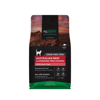 Nutripe Essence Grain Free Australian Beef & Hormone-Free Chicken with Green Tripe Dry Cat Food (3 sizes)