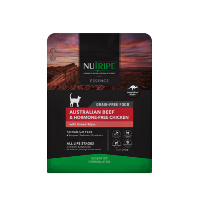 Nutripe Essence Grain Free Australian Beef & Hormone-Free Chicken with Green Tripe Dry Cat Food (3 sizes)