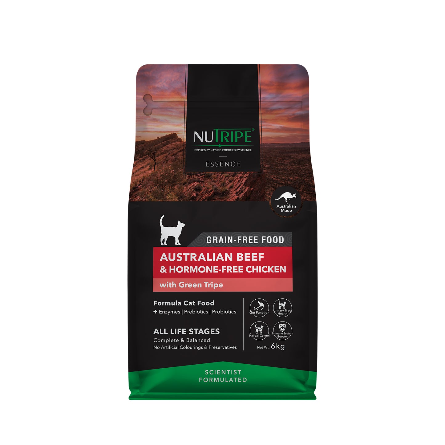 Nutripe Essence Grain Free Australian Beef & Hormone-Free Chicken with Green Tripe Dry Cat Food (3 sizes)