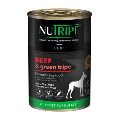 Nutripe Pure Gum & Grain-Free Beef & Green Tripe Formula Dog Canned Food (2 Sizes)