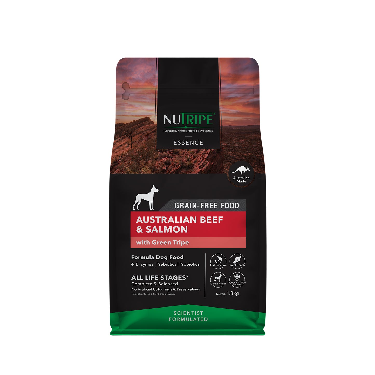 Nutripe Essence Grain Free Australian Beef & Salmon with Green Tripe Dry Dog Food (3 sizes)