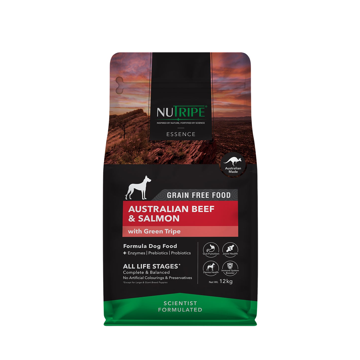 Nutripe Essence Grain Free Australian Beef & Salmon with Green Tripe Dry Dog Food (3 sizes)