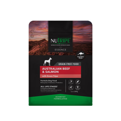 Nutripe Essence Grain Free Australian Beef & Salmon with Green Tripe Dry Dog Food (3 sizes)