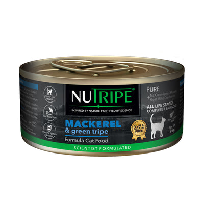 Nutripe Pure Gum & Grain-Free Mackerel & Green Tripe Formula Cat Canned Food 95g