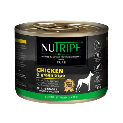 Nutripe Pure Gum & Grain-Free Chicken & Green Tripe Formula Dog Canned Food (2 Sizes)