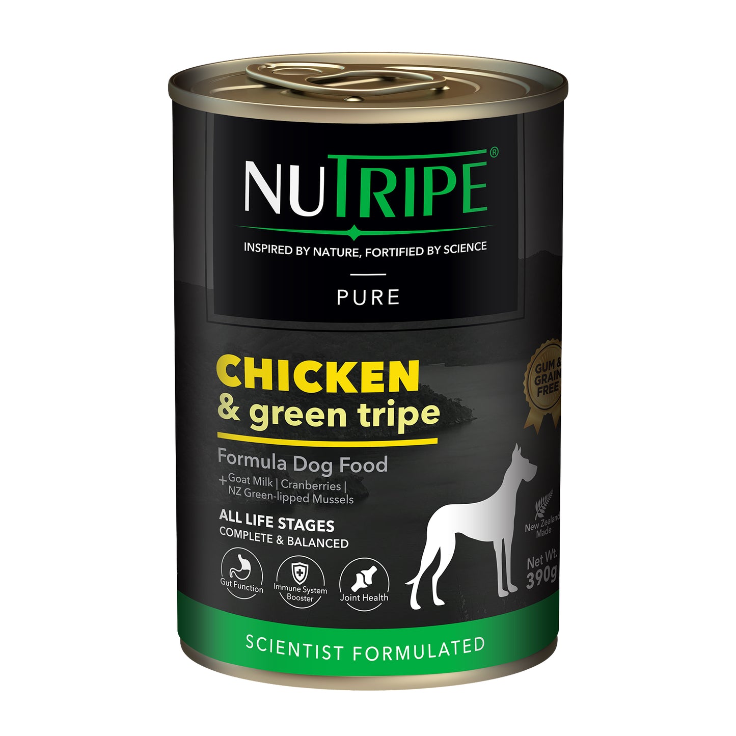 Nutripe Pure Gum & Grain-Free Chicken & Green Tripe Formula Dog Canned Food (2 Sizes)