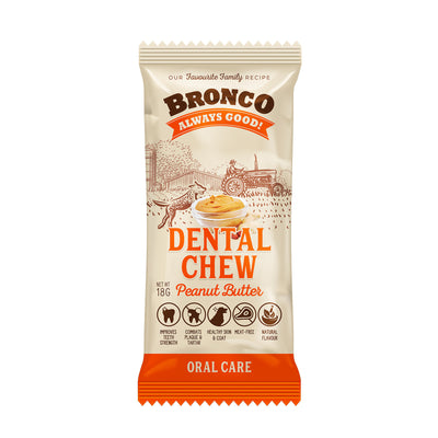 [As Low As $0.80 Each] Bronco Peanut Butter Dental Chew 18g