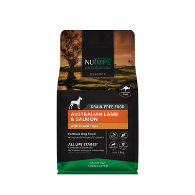 Nutripe Essence Grain Free Australian Lamb & Salmon with Green Tripe Dry Dog Food (3 sizes)