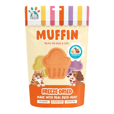 [3 for 5% Off] SingAPaw Muffins Assorted Freeze Dried Treats for Cats & Dogs 100g