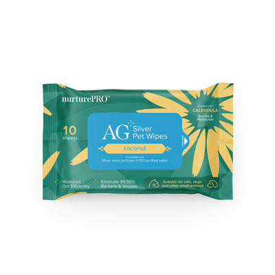 [As Low As $0.75 Each] Nurture Pro AG+ Silver Coconut Pet Wipes 10pcs