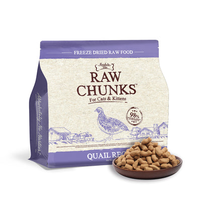 Absolute Bites Raw Chunks Freeze Dried Raw Quail Cat Food (2 sizes)