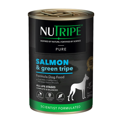 Nutripe Pure Gum & Grain-Free Salmon & Green Tripe Formula Dog Canned Food (2 Sizes)