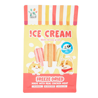[3 for 5% Off] SingAPaw Ice Cream Milk Freeze Dried Treats for Cats & Dogs 48g