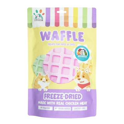 [3 for 5% Off] SingAPaw Waffles Assorted Freeze Dried Treats for Cats & Dogs 120g