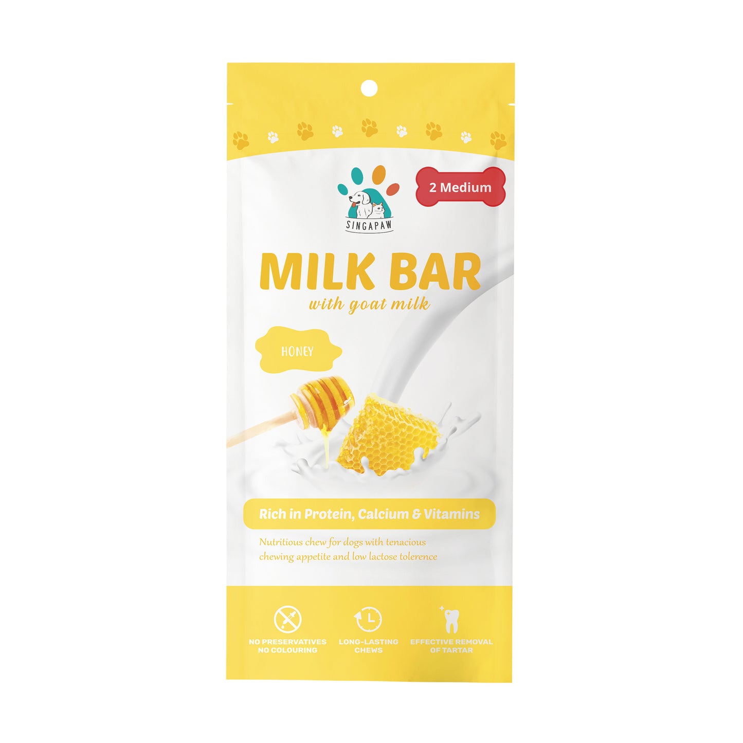 [3 for 5% Off] SingAPaw Milk Bar with Goat Milk Honey Dental Chew for Dogs (2 sizes)