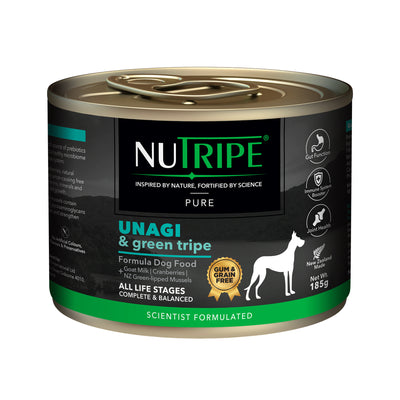 Nutripe Pure Gum & Grain-Free Unagi & Green Tripe Formula Dog Canned Food 185g