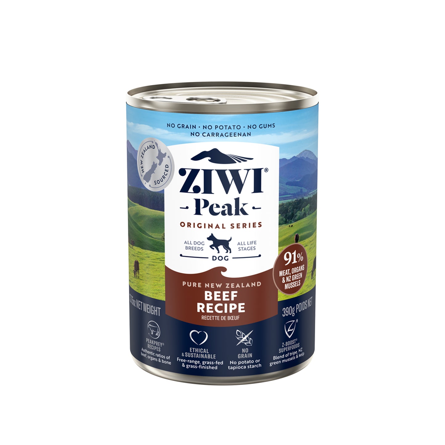 Ziwi Peak Originals Grain-Free Beef Canned Dog Food 390g