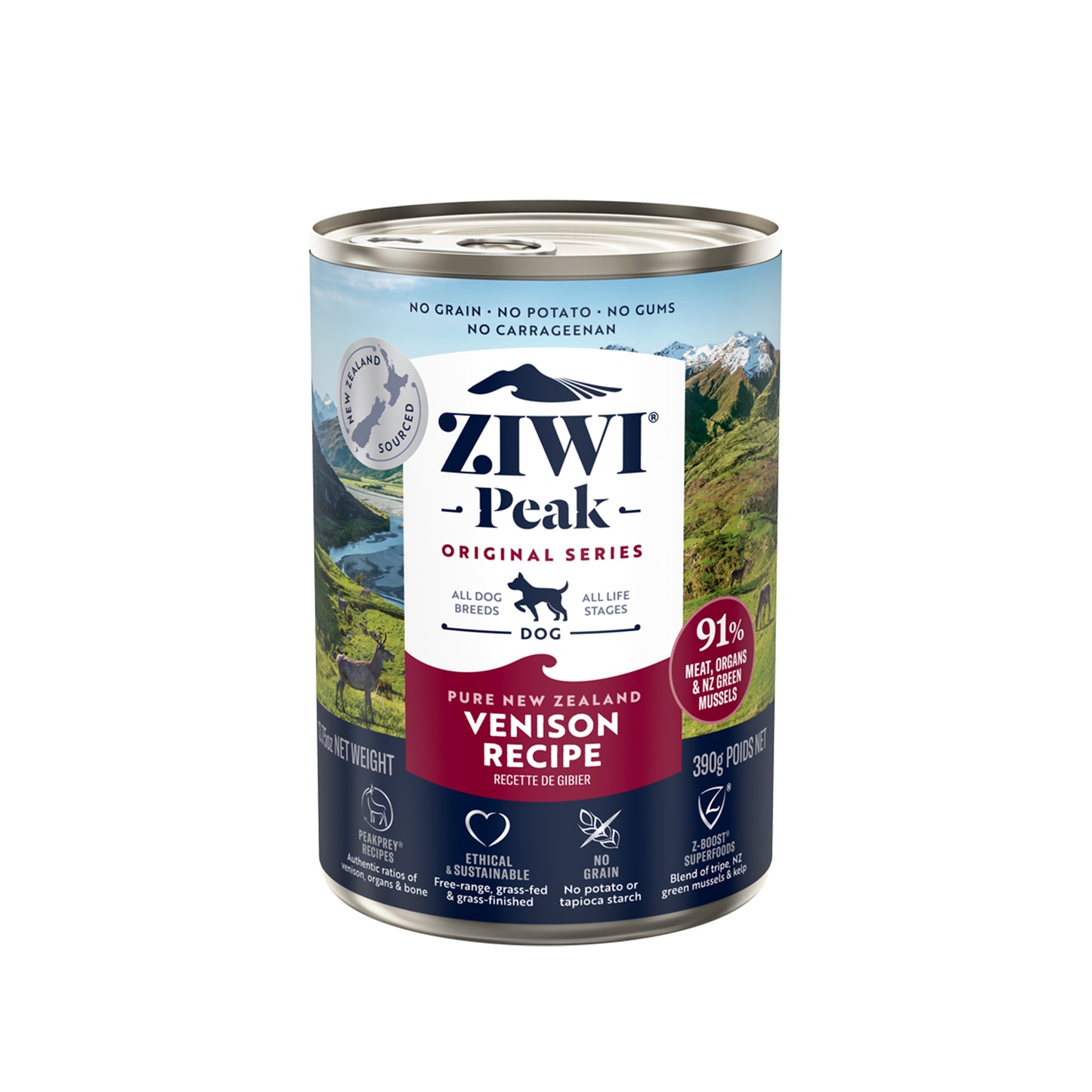 Ziwi Peak Originals Grain-Free Venison Canned Dog Food 390g