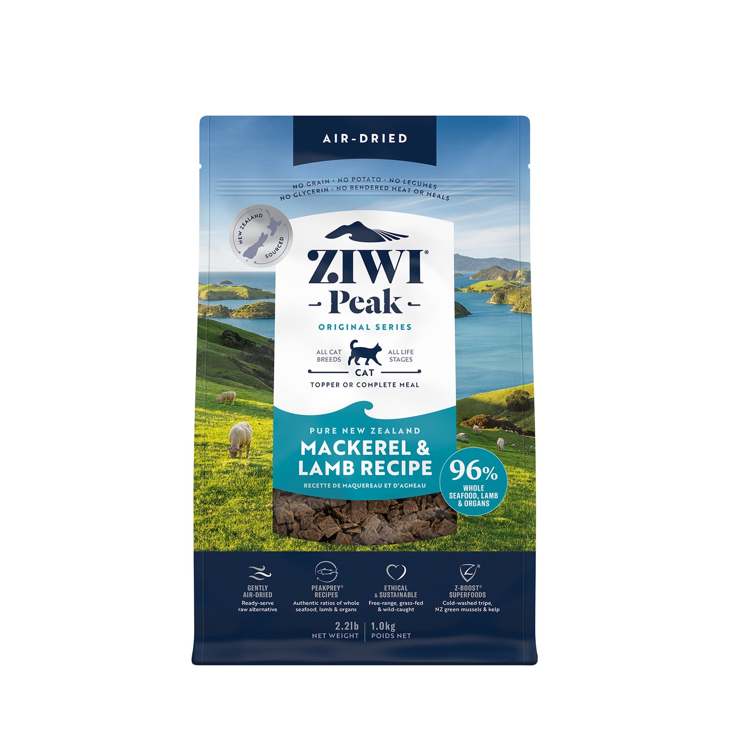 Ziwi Peak Originals Gently Air-Dried Grain-Free Mackerel & Lamb Cat Food (2 sizes)