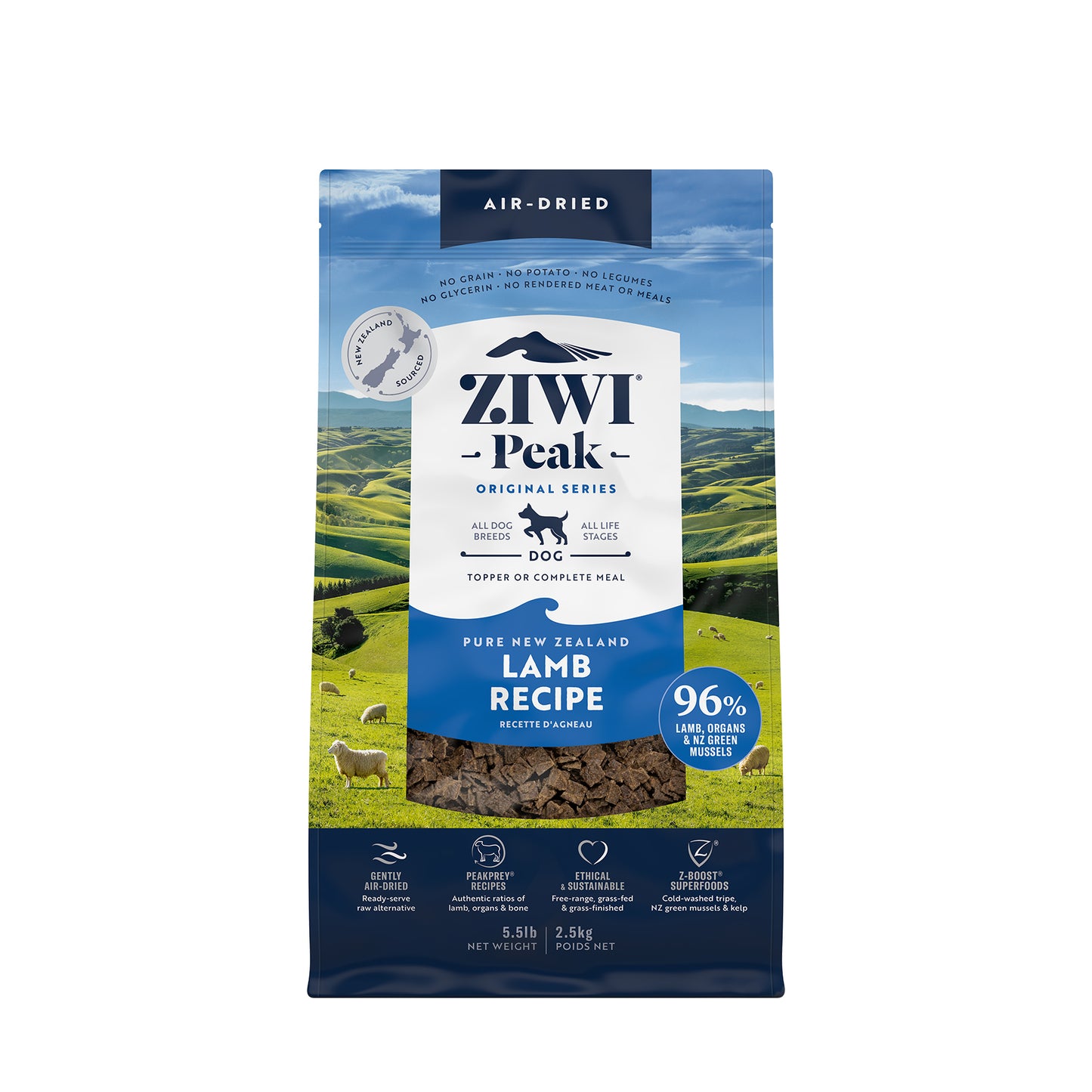 Ziwi Peak Originals Gently Air-Dried Grain-Free Lamb Dog Food (4 sizes)