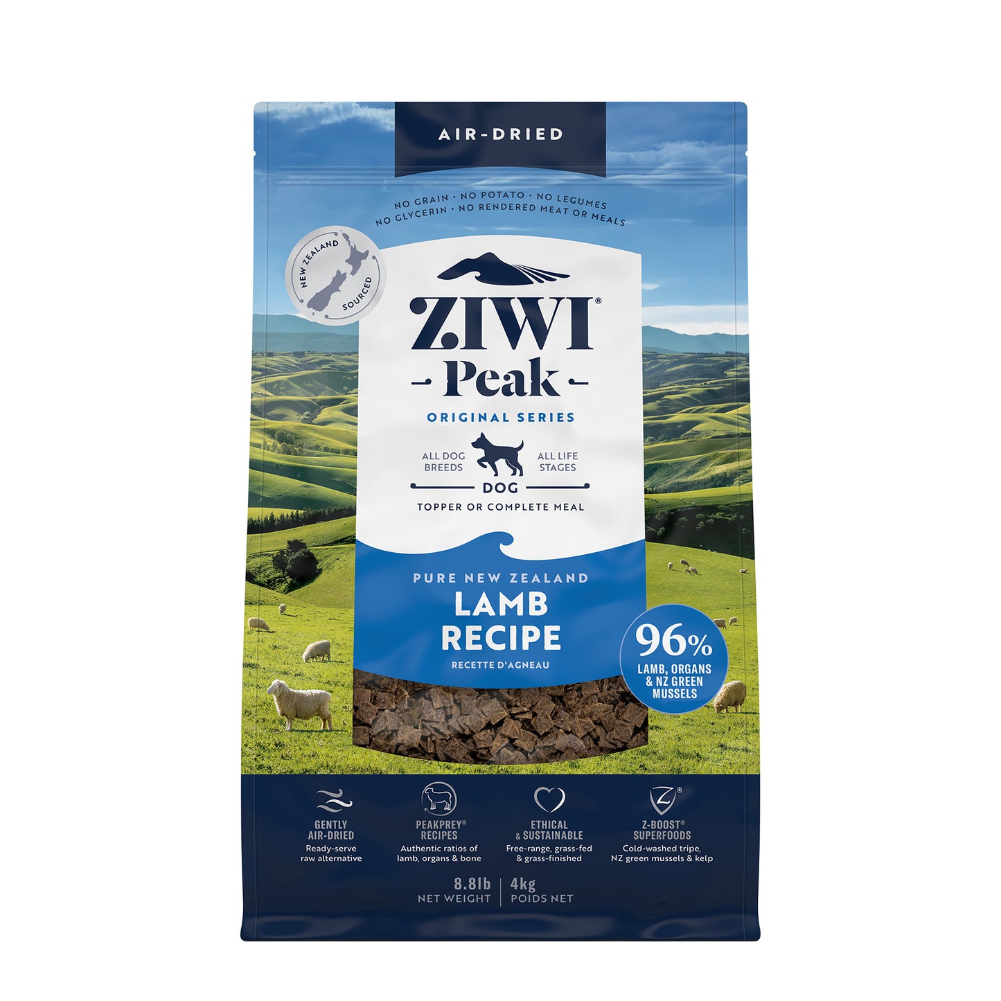 Ziwi Peak Originals Gently Air-Dried Grain-Free Lamb Dog Food (4 sizes)