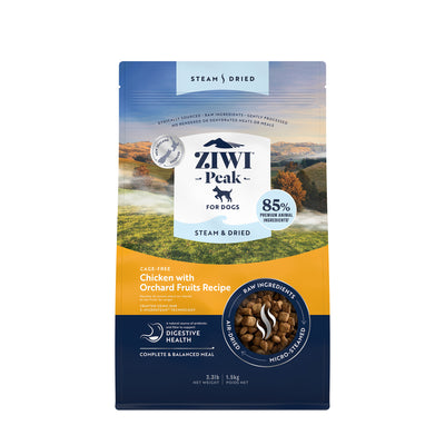 Ziwi Peak Steam & Gently Dried Cage-Free Chicken with Orchard Fruits Dry Dog Food (3 sizes)