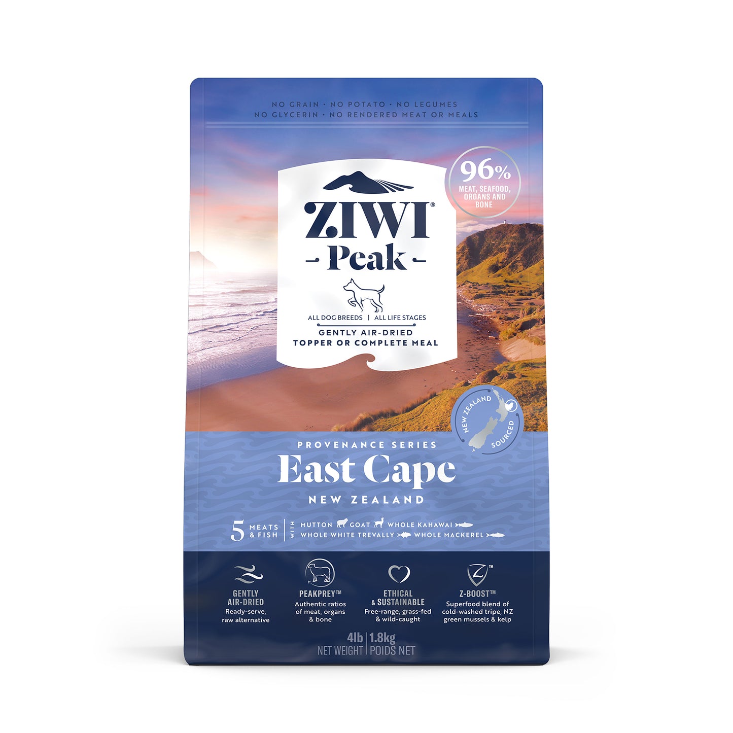 Ziwi Peak Provenance Gently Air-Dried Grain-Free East Cape Dog Food (3 sizes)