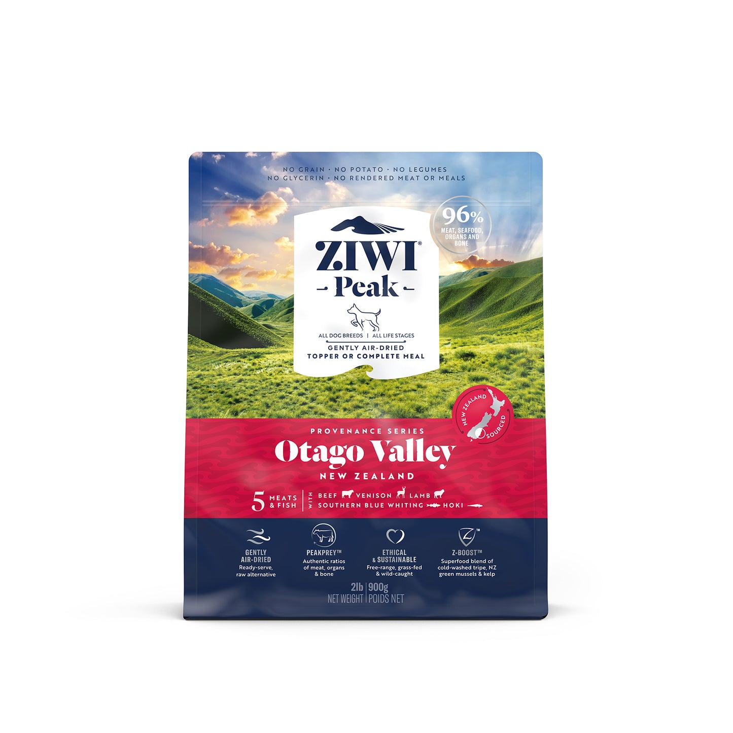 Ziwi Peak Provenance Gently Air-Dried Grain-Free Otago Valley Dog Food (3 sizes)