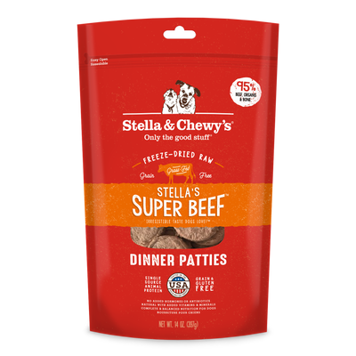Stella & Chewy's Stella's Super Beef Dinner Patties Freeze-Dried Raw Dog Food (2 Sizes)