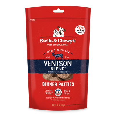 Stella & Chewy's Venison Blend Dinner Patties Freeze-Dried Raw Dog Food 14oz