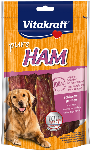 Vitakraft Pure Ham Strips Dog Treats 80g