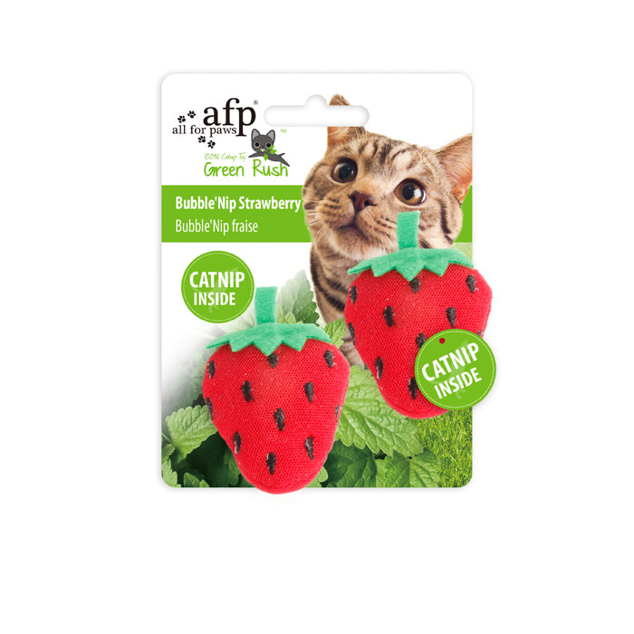 AFP Green Rush Bubble'Nip Strawberry Cat Toy