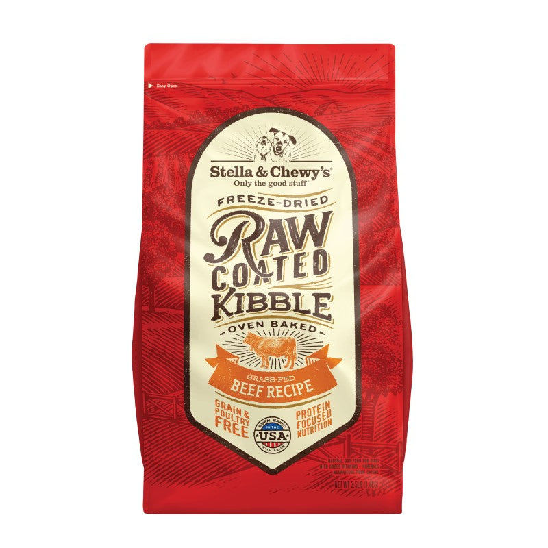 Stella & Chewy's Raw Coated Kibble Grass-Fed Beef Dry Dog Food (2 Sizes)