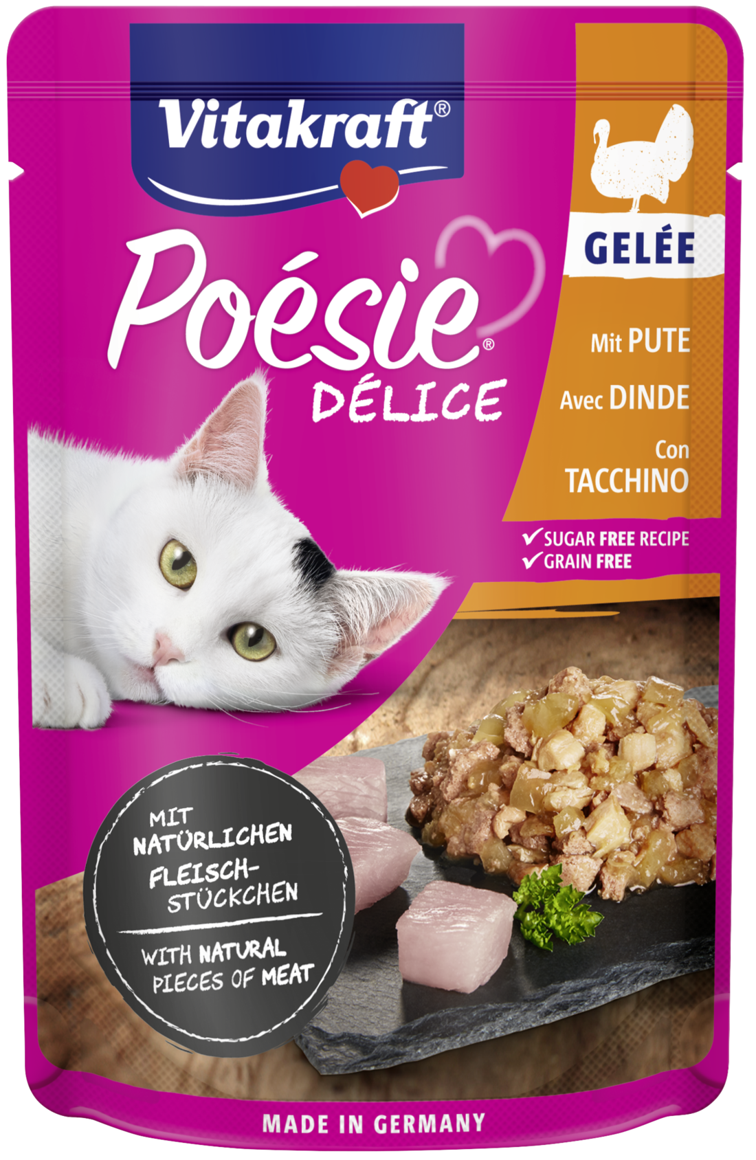 Vitakraft Poesie Delice Turkey in Jelly Cat Wet Food 85g
