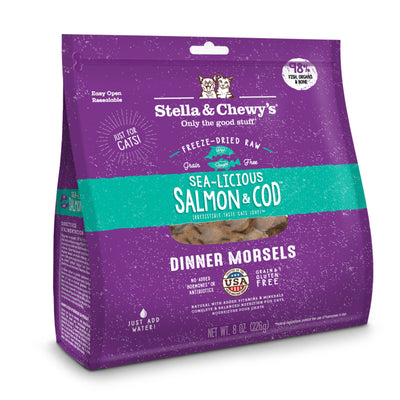 Stella & Chewy’s Sea-licious Salmon & Cod Dinner Morsels Freeze Dried Cat Food 8oz