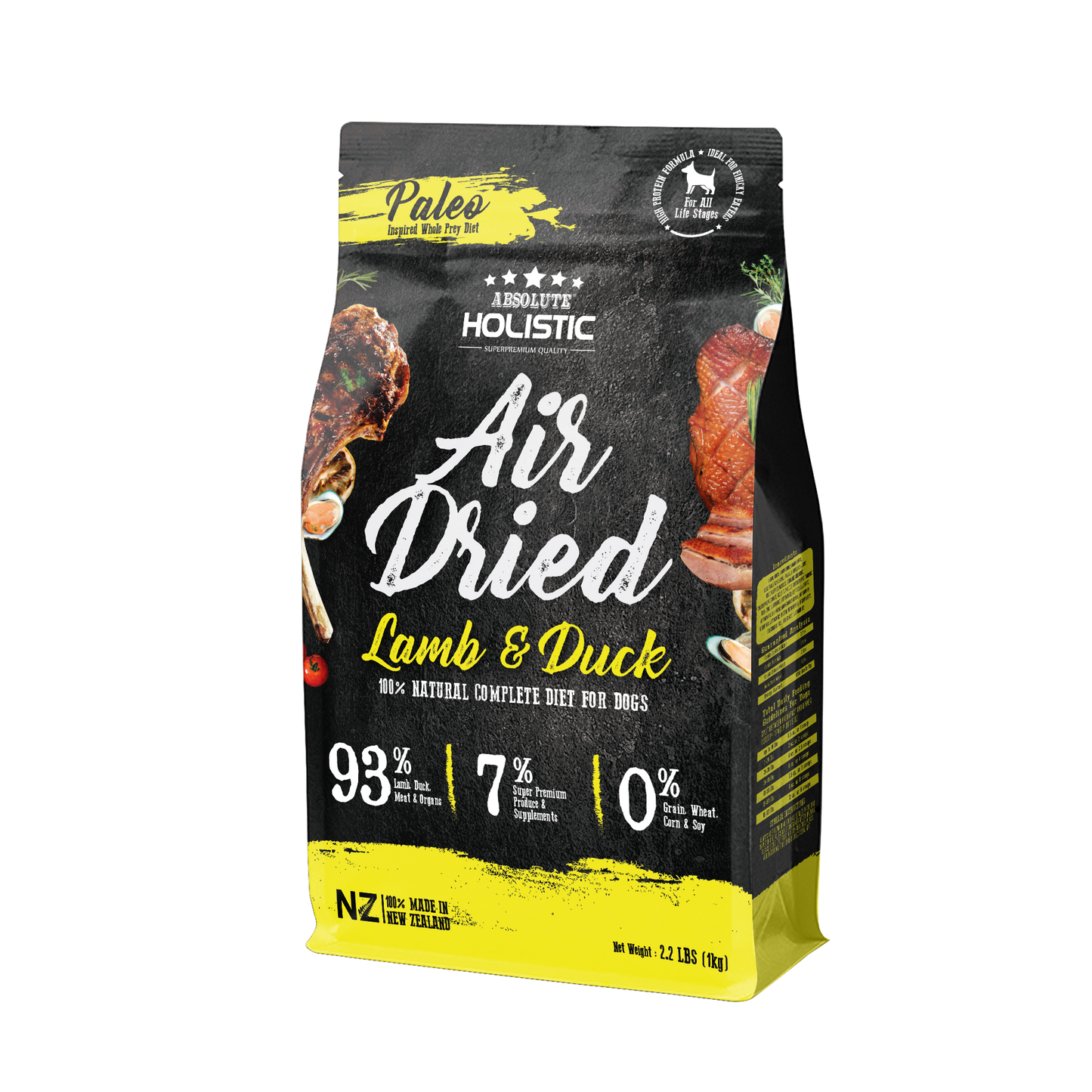 [3 for $17.70 OFF] Absolute Holistic Air Dried Lamb & Duck Dog Food 1kg