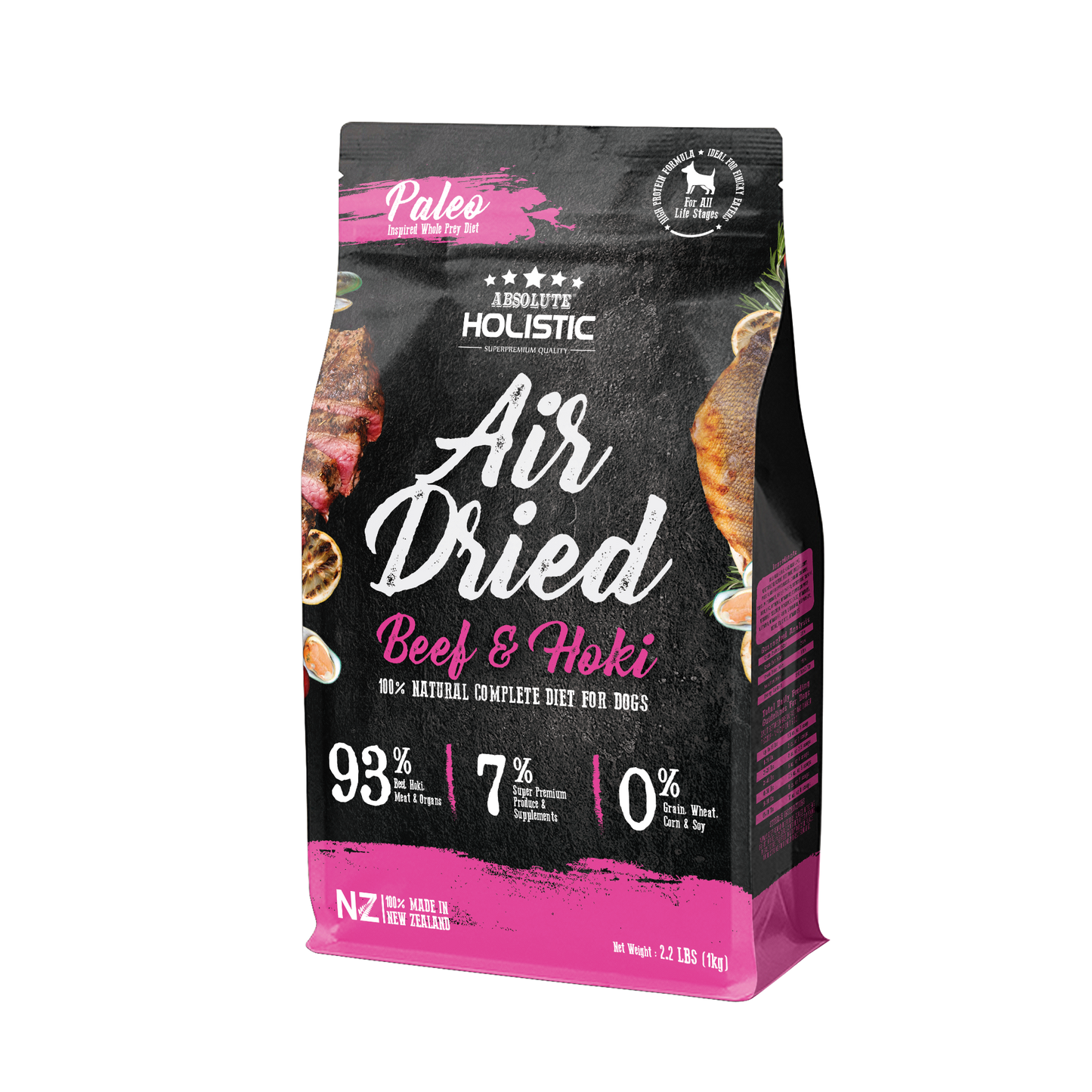 [3 for $17.70 OFF] Absolute Holistic Air Dried Beef & Hoki Dog Food 1kg