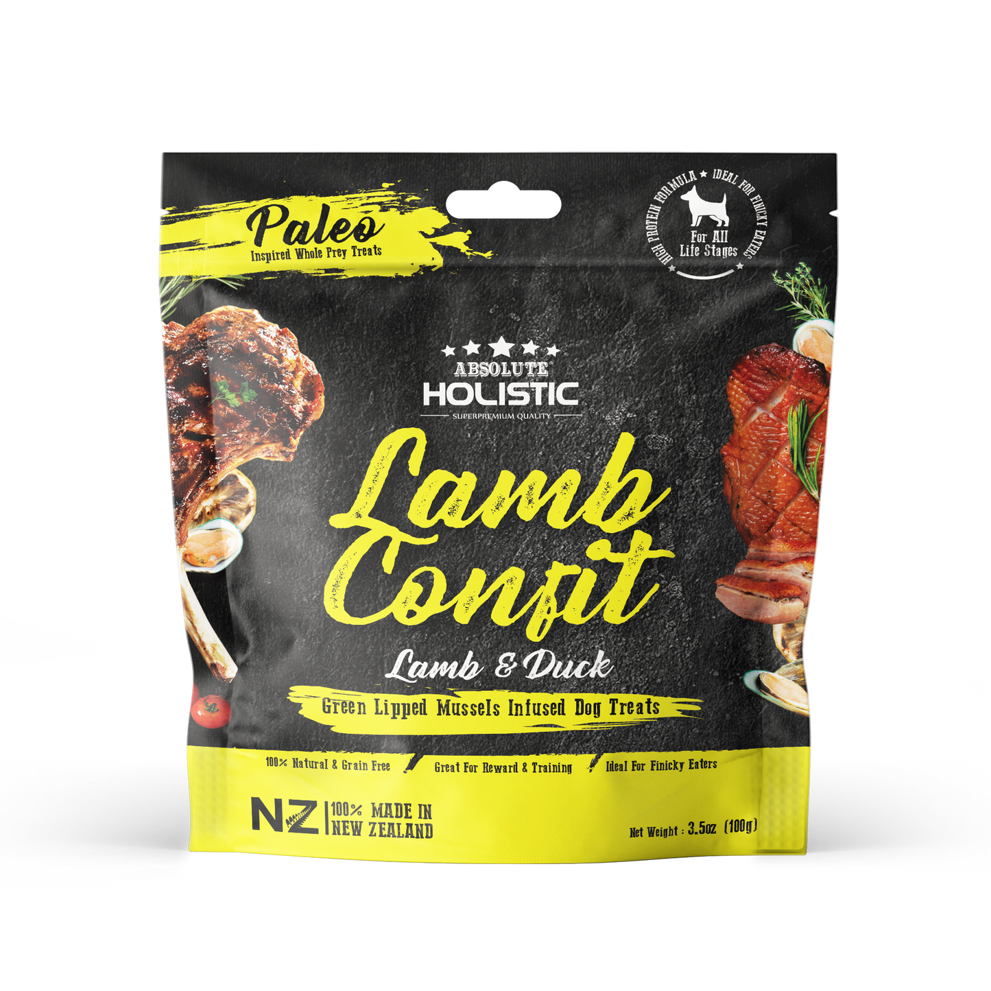 [3 for $3.60 OFF] Absolute Holistic Air Dried Lamb & Duck Dog Treats 100g
