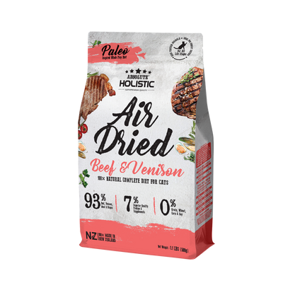 [2 for $8 OFF] Absolute Holistic Air Dried Beef & Venison Cat Food 500g