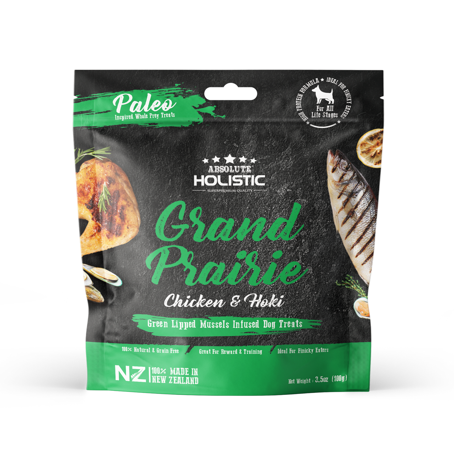 [3 for $3.60 OFF] Absolute Holistic Air Dried Chicken & Hoki Dog Treats 100g