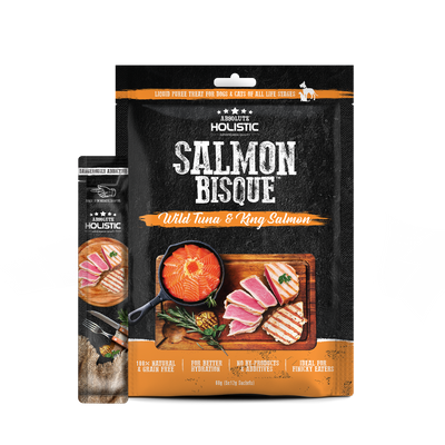 [As Low As $3.80 Each] Absolute Holistic Salmon Bisque (Wild Tuna & King Salmon) Cat & Dog Treats 60g