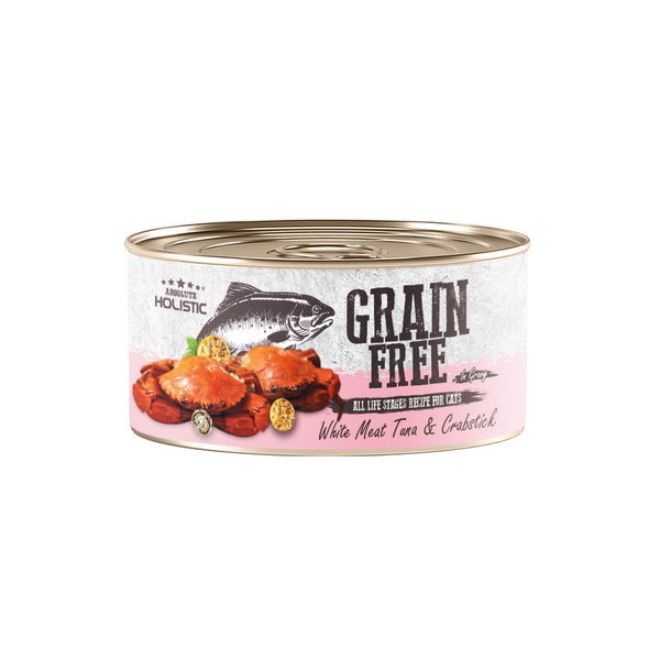 Absolute Holistic Grain Free Wet Cat Food (White Meat Tuna & Crabstick) 80g
