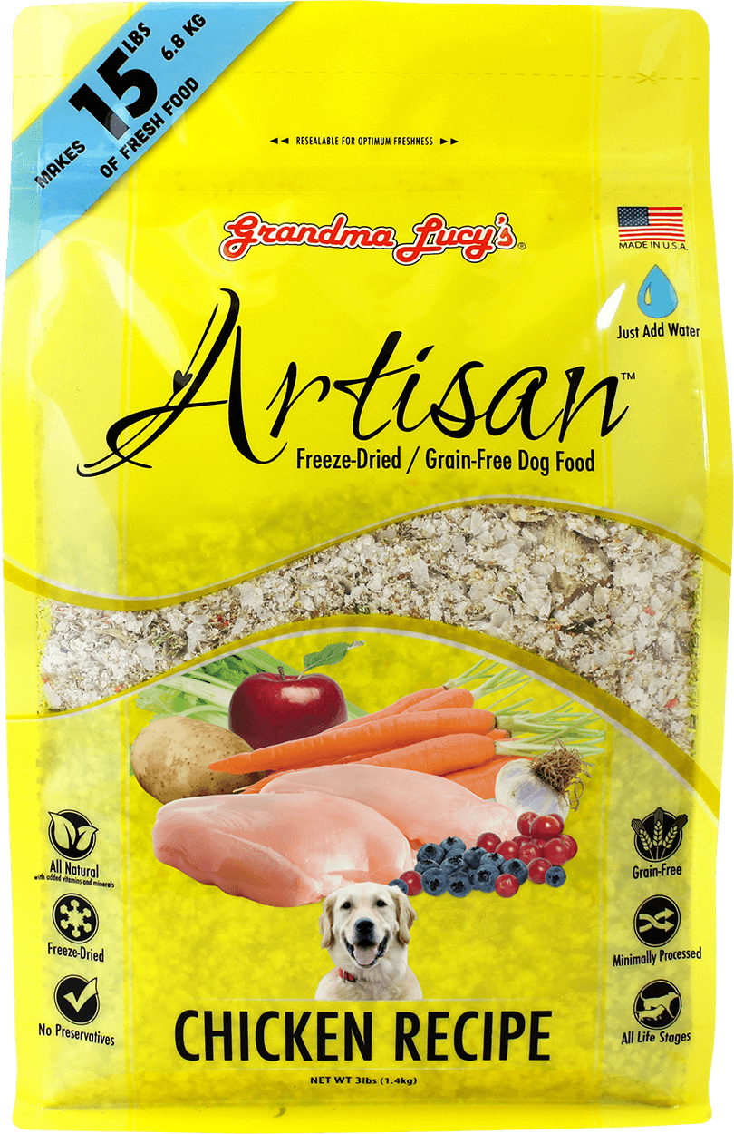 Grandma Lucy's Artisan Chicken Grain-Free Freeze Dried Dog Food 3lb