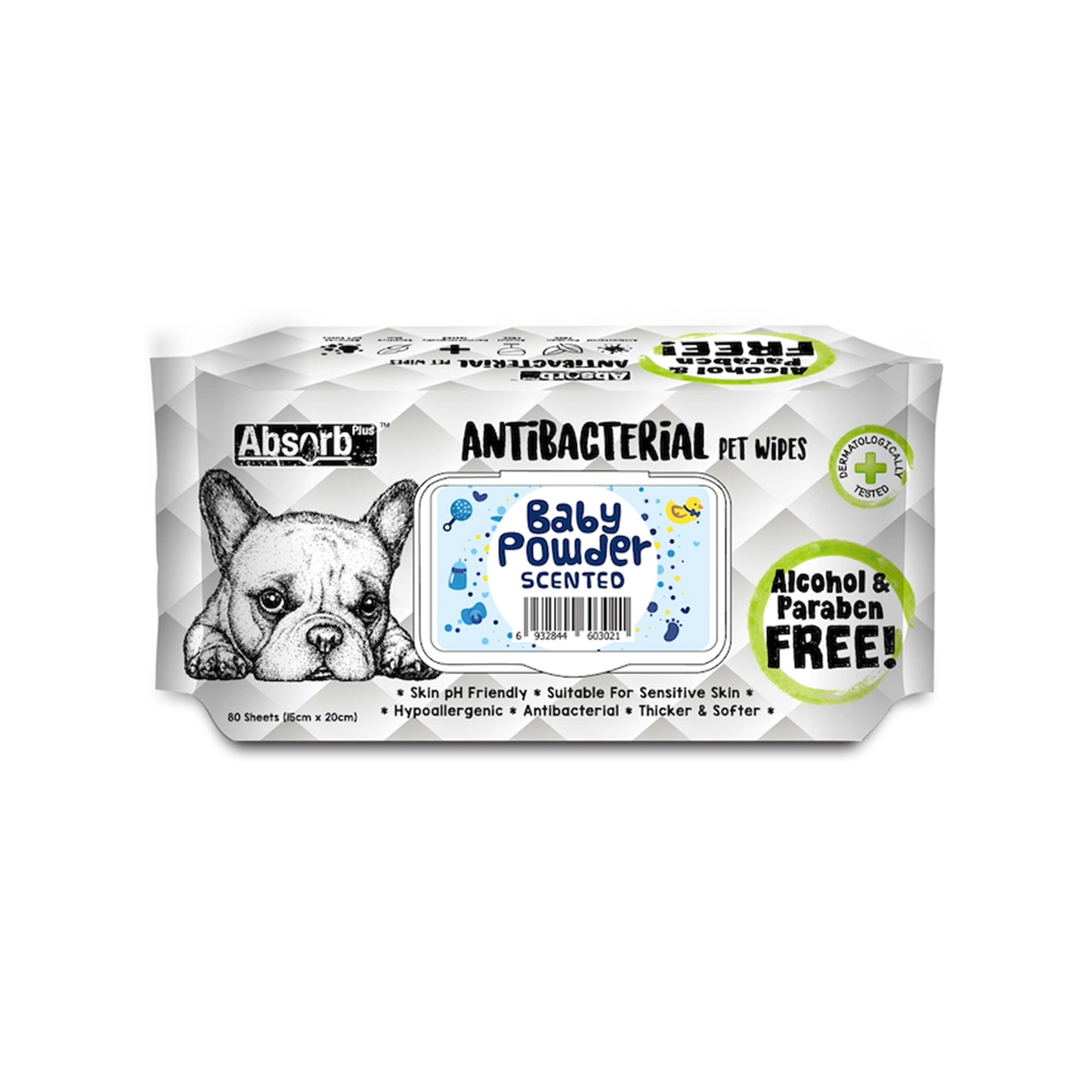 [As Low As $3.48 Each] Absorb Plus Baby Powder Antibacterial Pet Wipes
