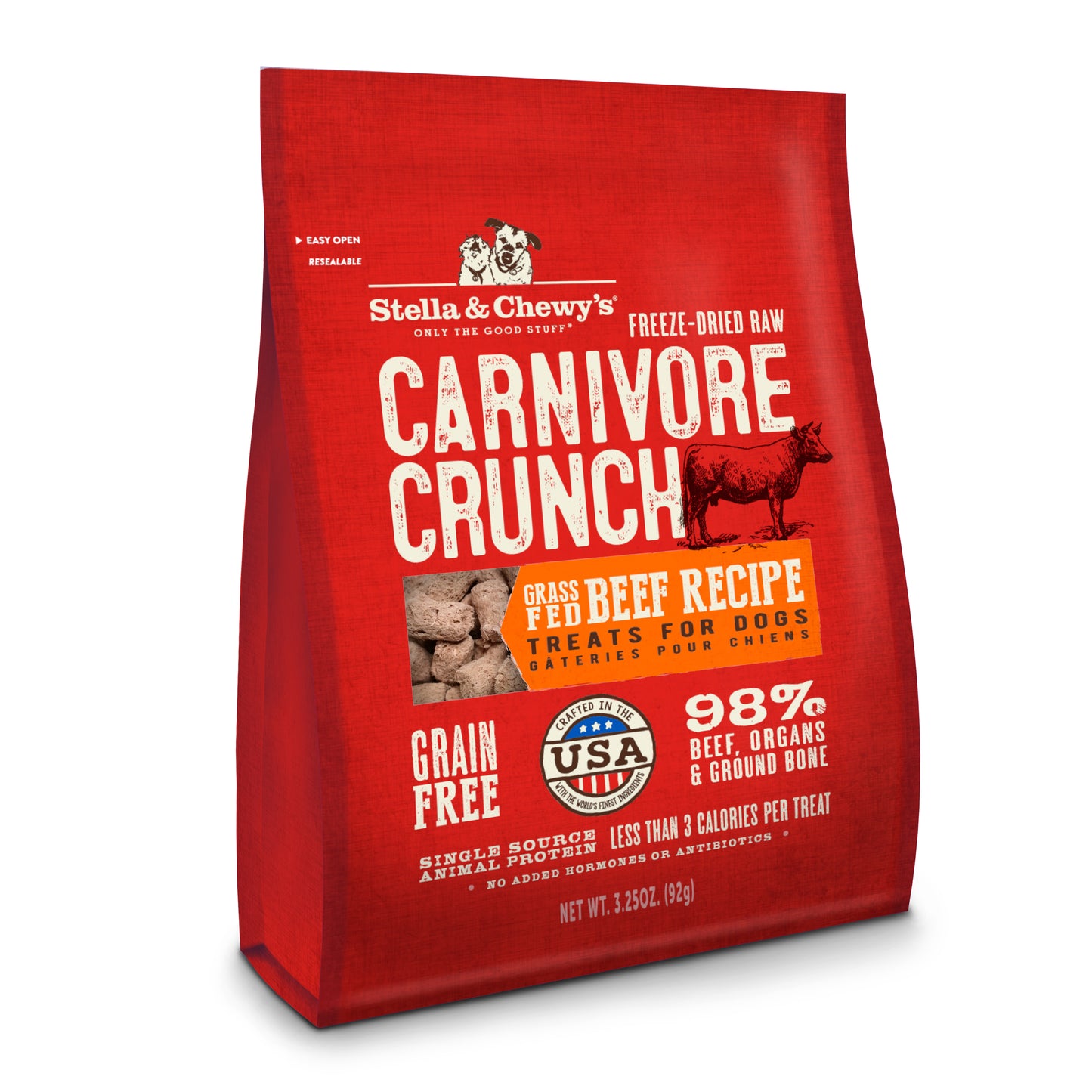 Stella & Chewy's Carnivore Crunch Beef Dog Treats 3.25oz